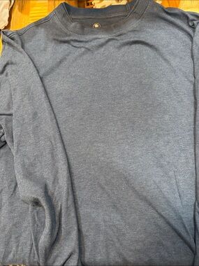 Hart Schaffner Marx Men's Long-Sleeve Crewneck Tee in Heather Navy
